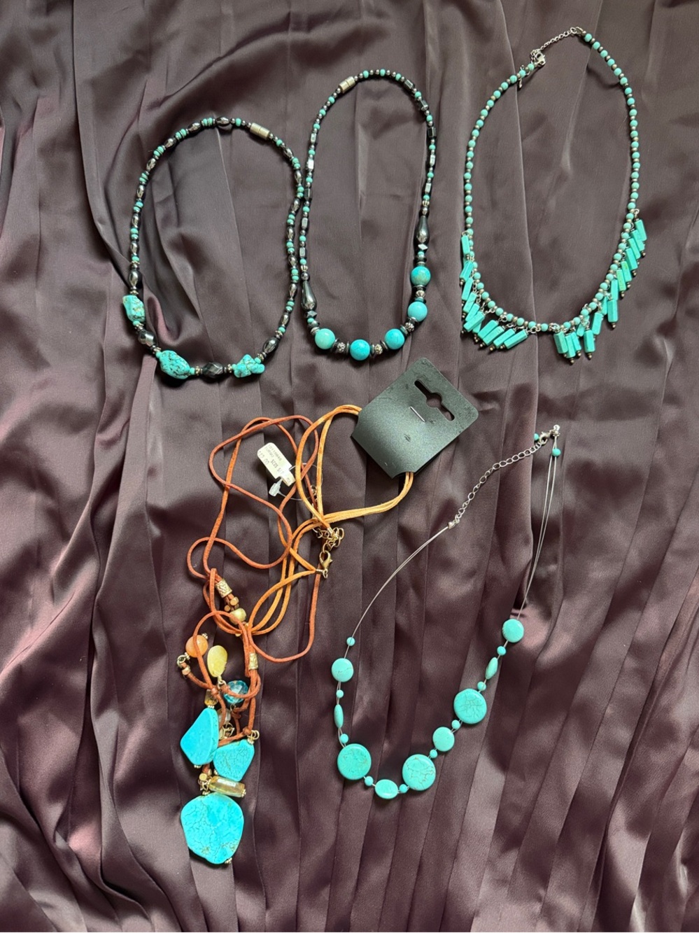 5 Turquoise Bead Necklace Collection - Women Jewelry